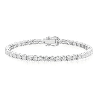 10ct White Gold Round Brilliant Cut 8 CARAT tw of Diamonds Tennis Bracelet