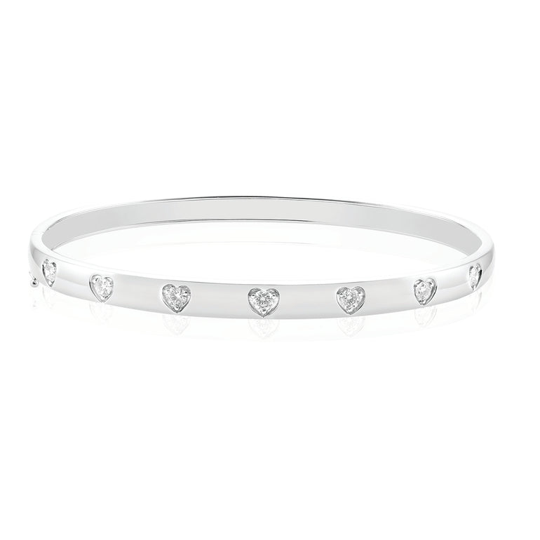 9ct White Gold Round Brilliant Cut 1/2 CARAT tw of Diamonds Bangle