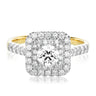 Halo 18ct Two Tone Gold Round Brilliant Cut 1 CARAT tw of Diamonds Ring