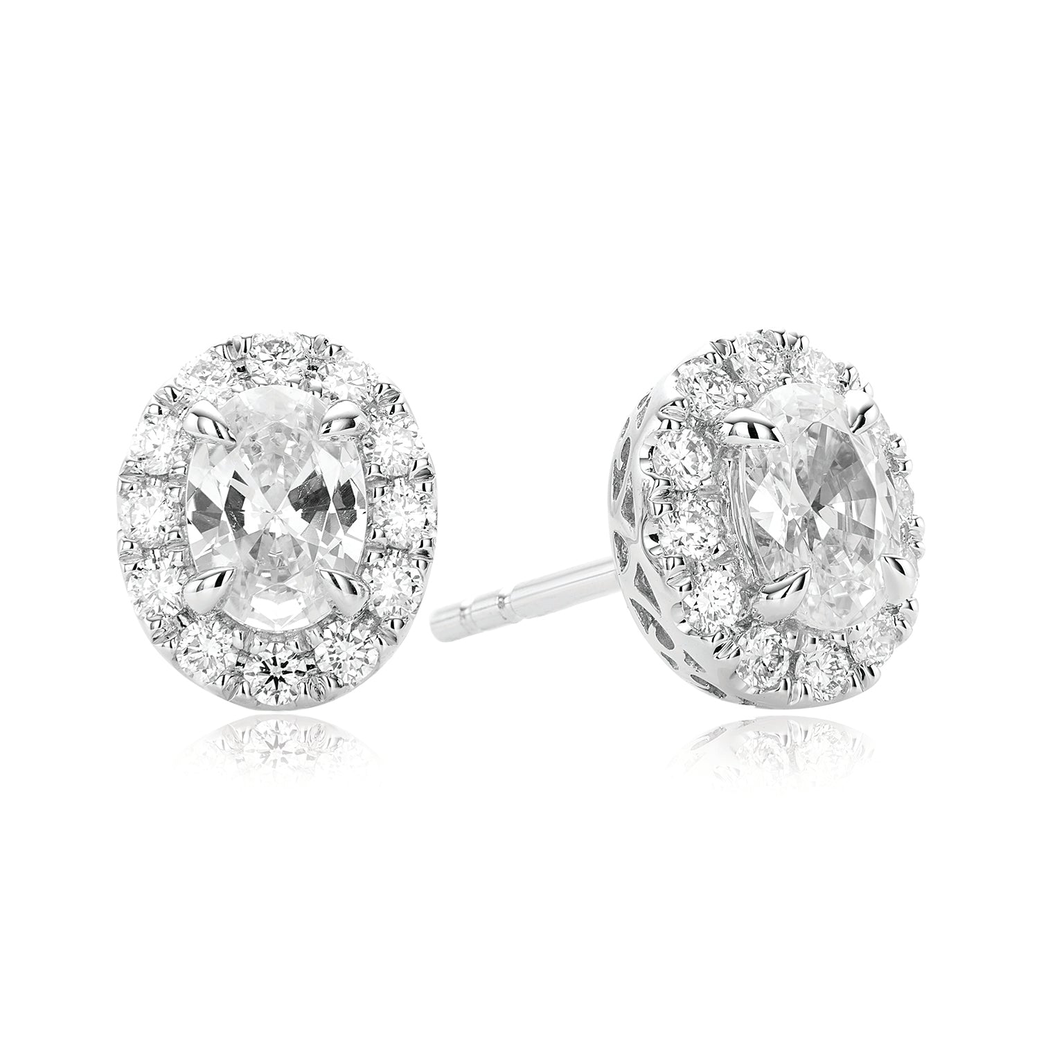 Round Brilliant Halo Diamond Set Earrings | Parker Diamonds