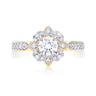 Halo 18ct Two Tone Gold Round Brilliant Cut 3/4 CARAT tw of Diamonds Ring