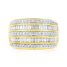 9ct Yellow Gold Round Brillant & Baguette Cut 1 CARAT tw of Diamonds Ring