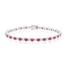 9ct White Gold Round Brilliant Cut 0.80 CARAT tw of Diamonds and Ruby Tennis Bracelet