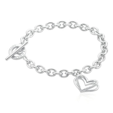 Vera Wang Sterling Silver Round Brilliant Cut 0.10 Carat tw of Diamonds Bracelet