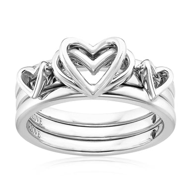 Vera Wang Sterling Silver Three Stack Ring