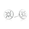 Vera Wang Sterling Silver Round Brilliant Cut 0.10 CARAT tw of Diamonds Disc Earrings