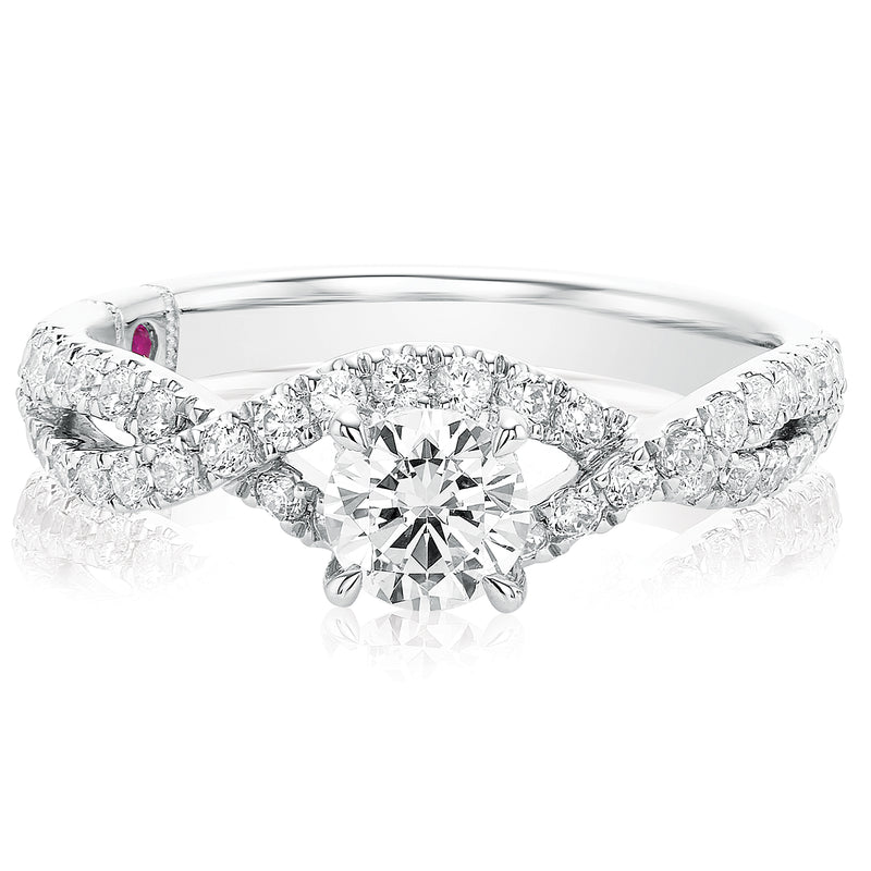 Royale Platinum Round Brilliant Cut 1 CARAT tw of Diamonds Ring