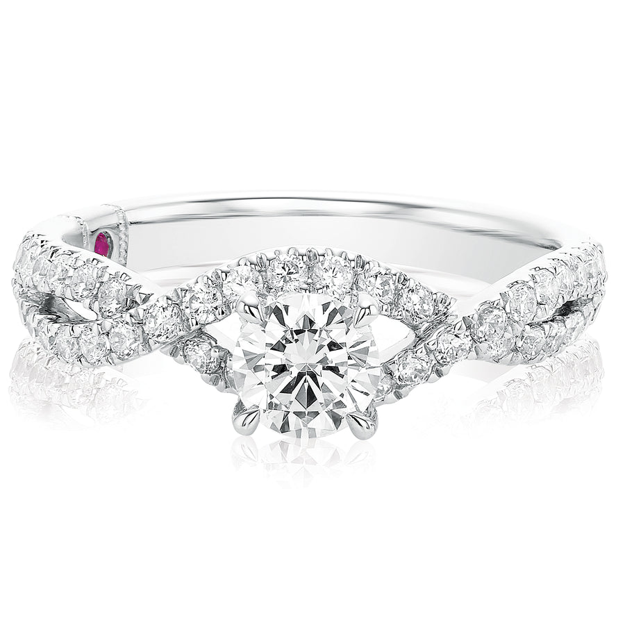 Royale Platinum Round Brilliant Cut 1 CARAT tw of Diamonds Ring