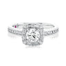 Royale Platinum Round Brilliant and Baguette Cut 1 1/2 CARAT tw of Diamonds Ring
