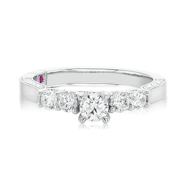 Royale Platinum Round Brilliant Cut 3/4 CARAT tw of Diamonds Ring