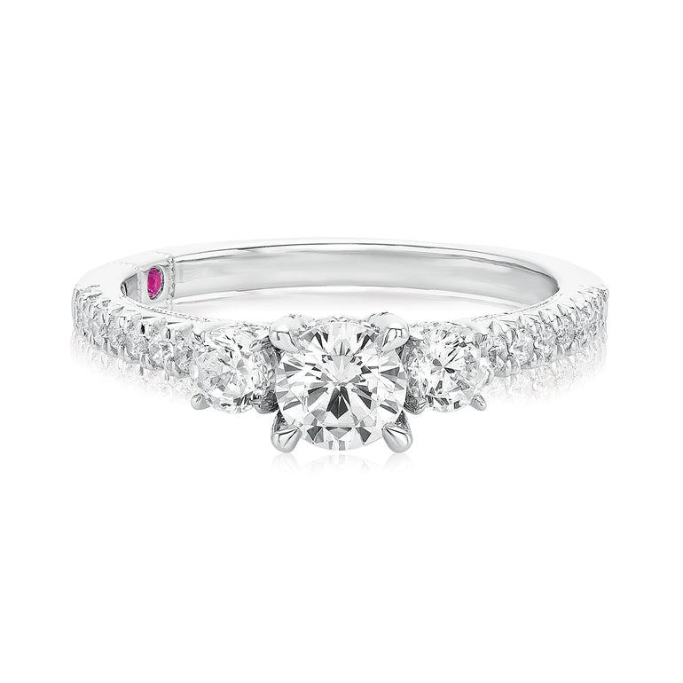 Royale Platinum Round Brilliant Cut 1 CARAT tw of Diamonds Ring