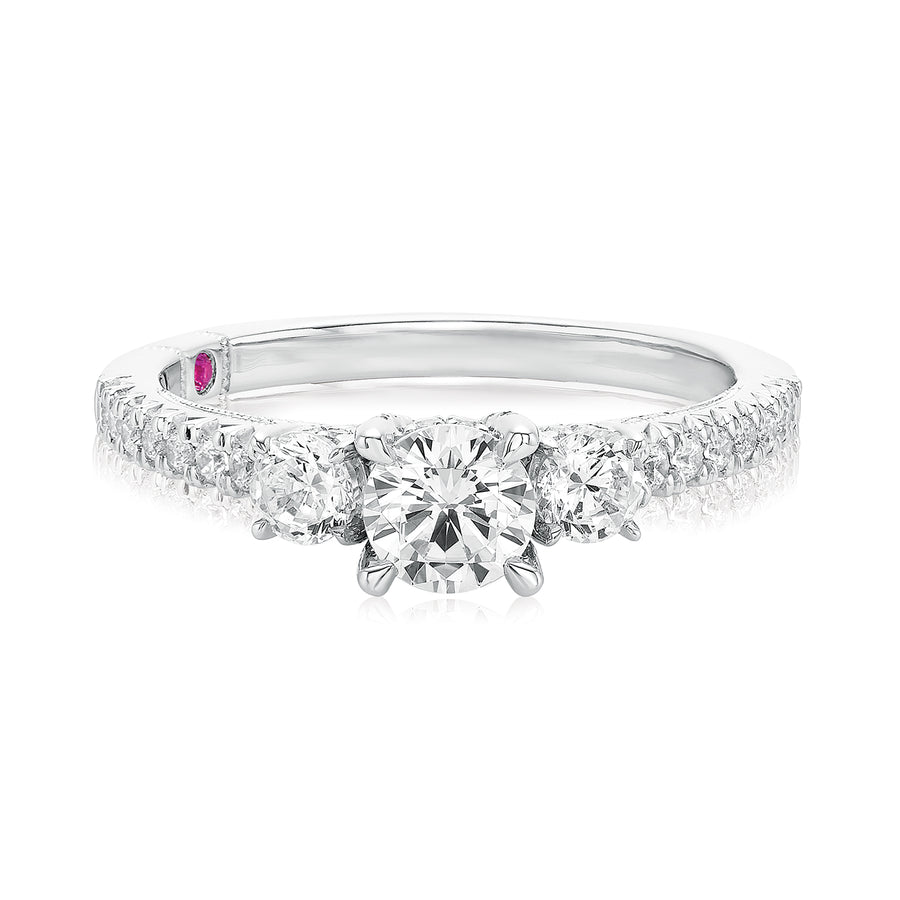Royale Platinum Round Brilliant Cut 1 CARAT tw of Diamonds Ring