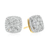 9ct Two Tone Gold Round Brilliant Cut 1 CARAT tw of Diamonds Stud Earrings