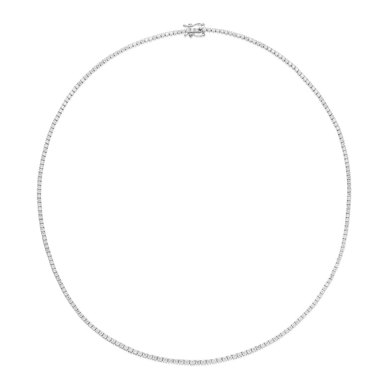 10ct White Gold Round Brilliant Cut 6 CARAT tw of Diamonds Tennis Necklace