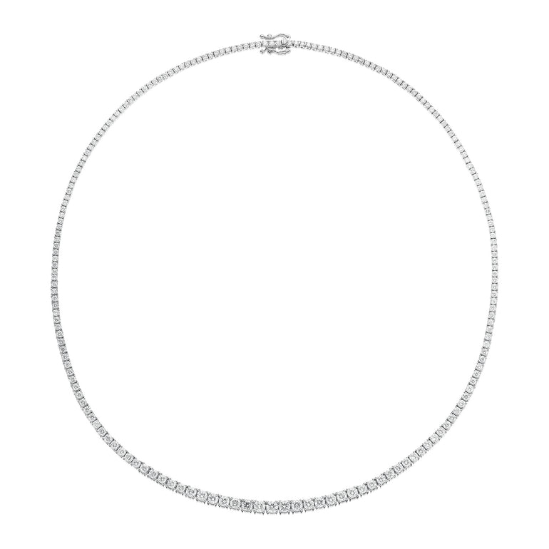 10ct White Gold Round Brilliant Cut 8 CARAT tw of Diamonds Tennis Necklace