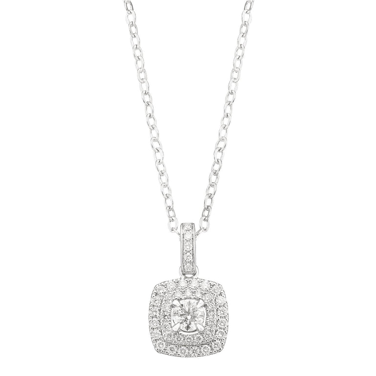 Royale Platinum Round Brilliant Cut 1/2 Carat tw of Diamonds Pendant