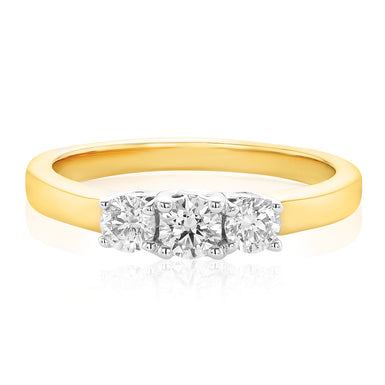 18ct Two Tone Gold Round Brilliant Cut with 1/2 CARAT tw of Diamonds Ring