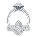 Vera Wang Love 18ct White Gold Pear & Round Cut with 1 Carat tw of Diamonds Ring