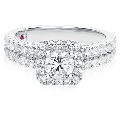 Royale Platinum Round Brilliant Cut 1 1/2 CARAT tw of Diamonds Ring