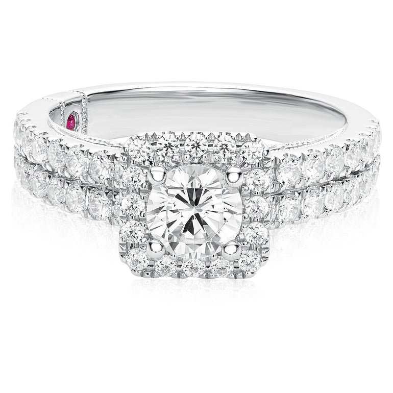 Royale Platinum Round Brilliant Cut 1 1/2 CARAT tw of Diamonds Ring