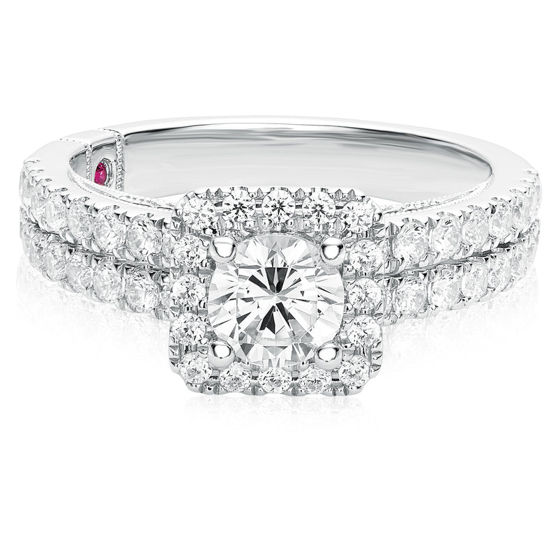 Royale Platinum Round Brilliant Cut 1 1/2 CARAT tw of Diamonds Ring