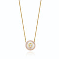 14ct Yellow Gold Freshwater Pearl & Diamond Set Necklace